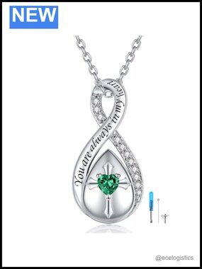 S925 Sterling Silver Cross Urn Necklace Pendant Memorial Ashes Jewelry